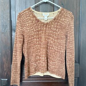 vintage 90s alligator print cropped sweater